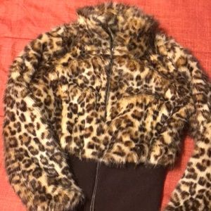 Women leopard print coat